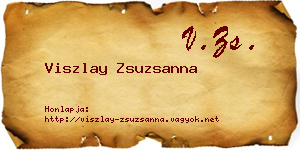 Viszlay Zsuzsanna névjegykártya
